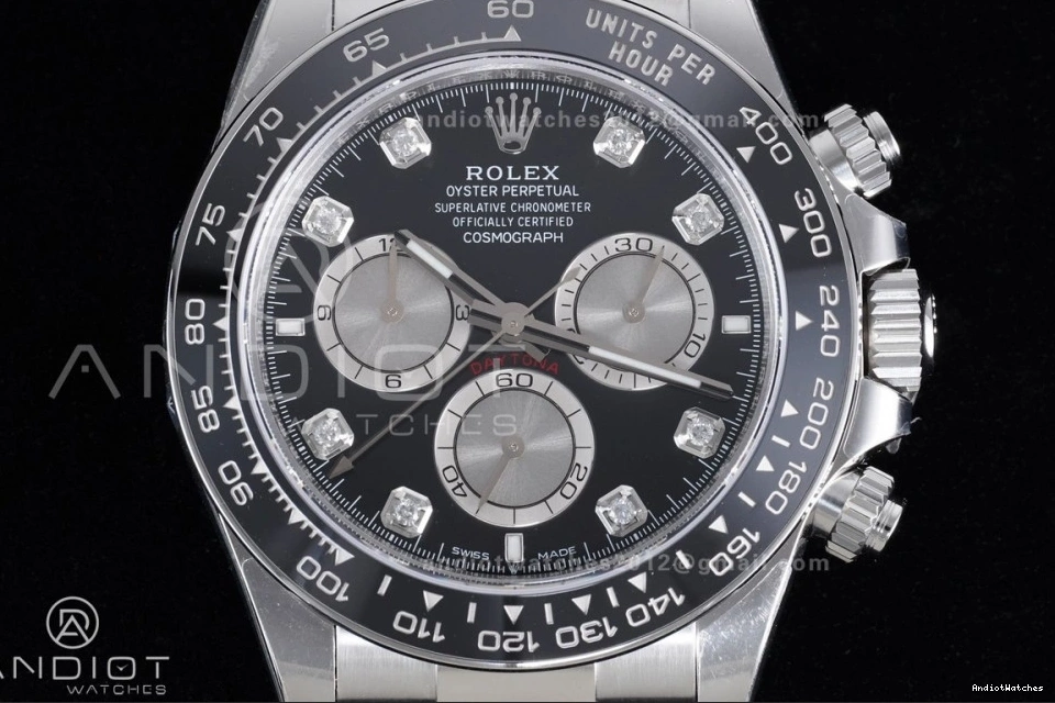 Diamonds SoftTouch Oysterflex Dial Strap Silver 816 Black (Weighted) VS4131 on 1:1 Best V2 126519 VSF Daytona Edition 1103